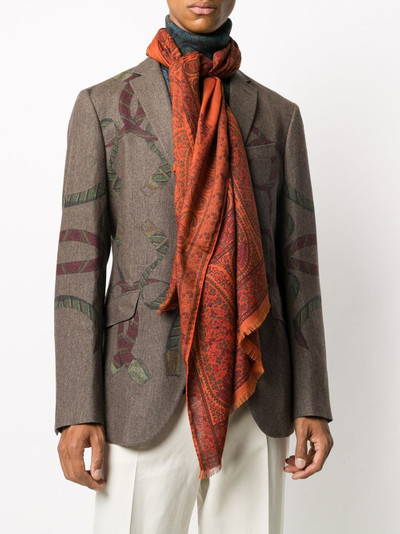 Etro paisley-patterned fringed scarf outlook