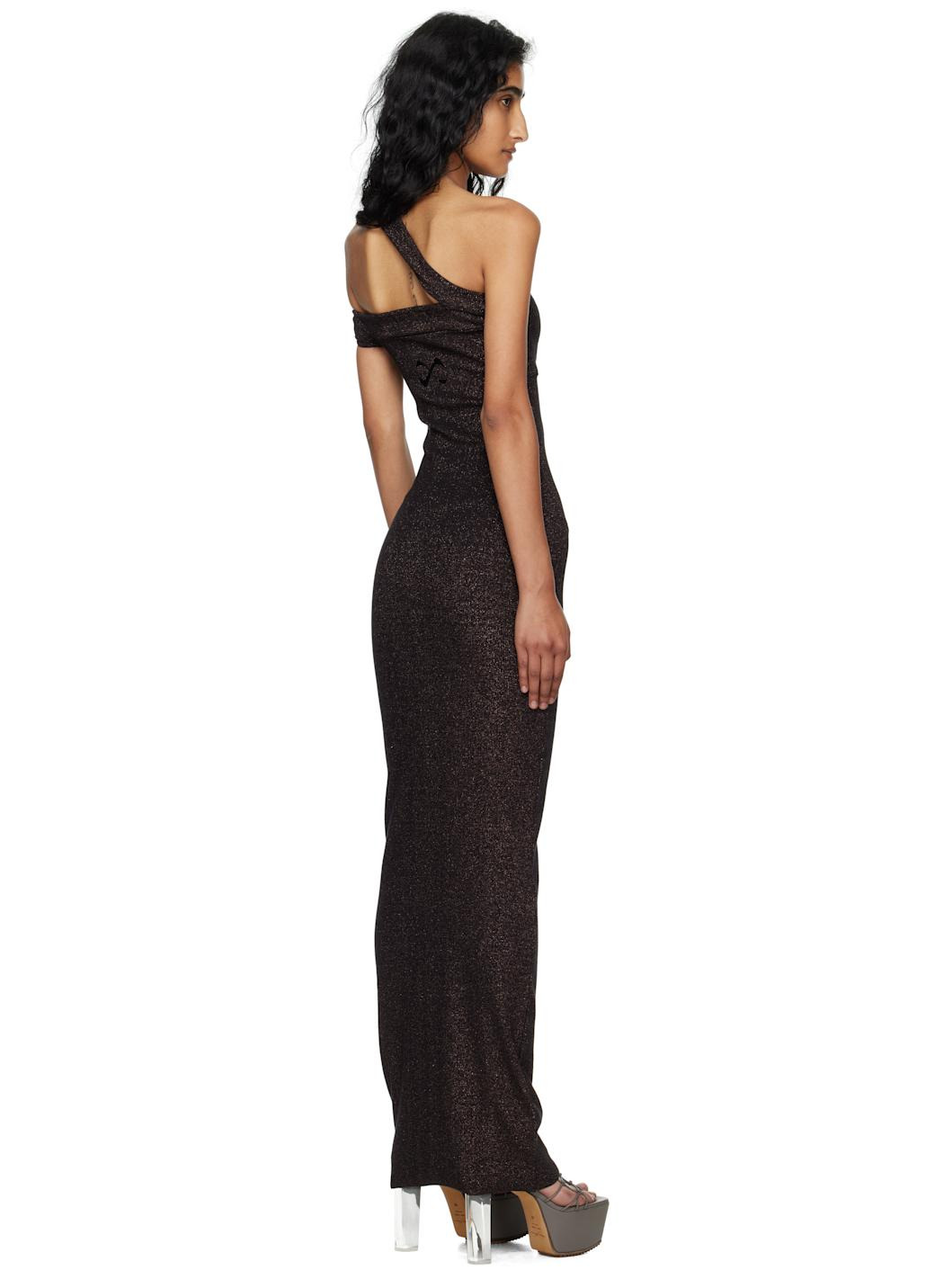 Brown Twisted Rib Maxi Dress - 3