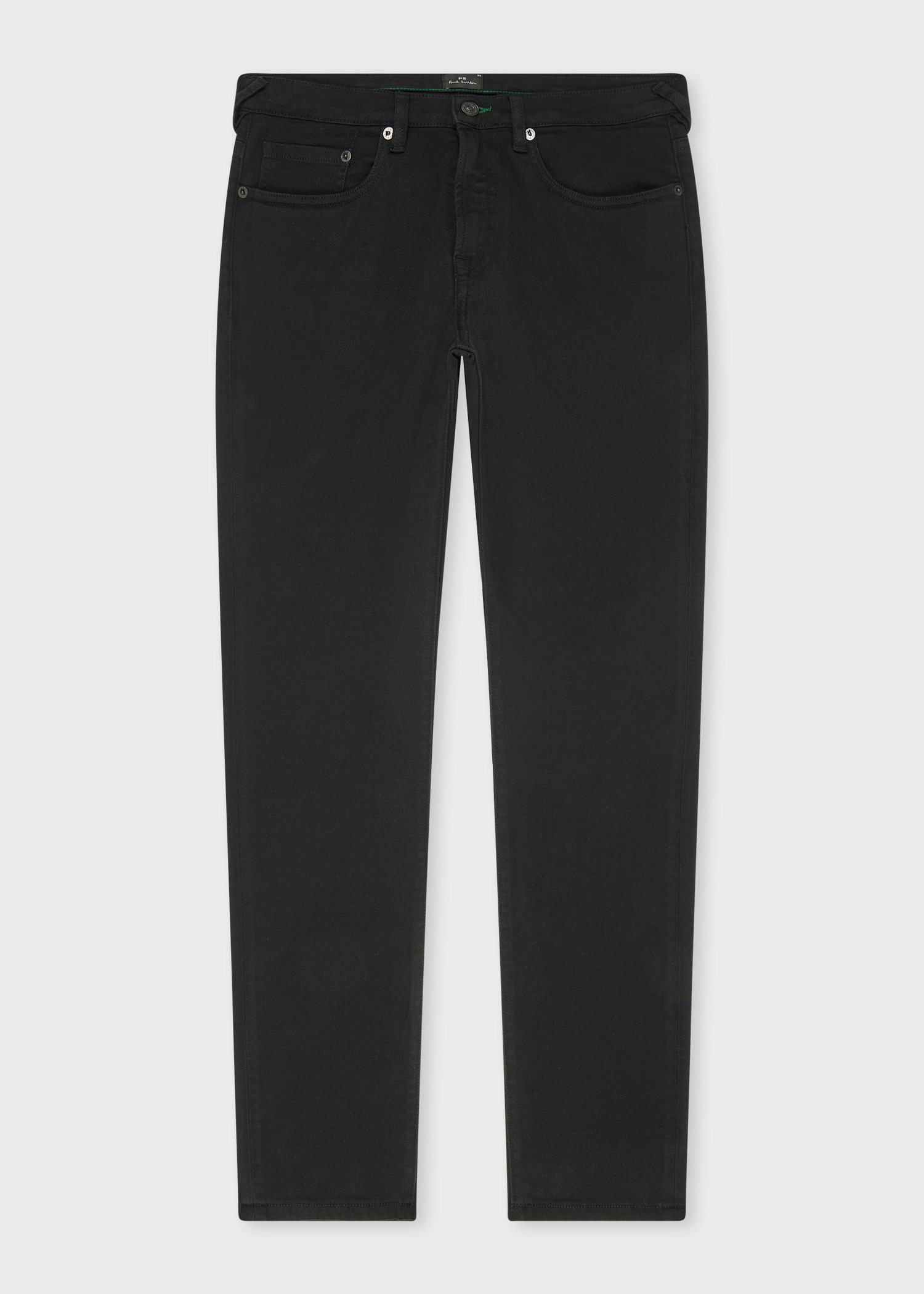 Tapered-Fit Mid Black Garment-Dyed Organic Cotton-Stretch Jeans - 1