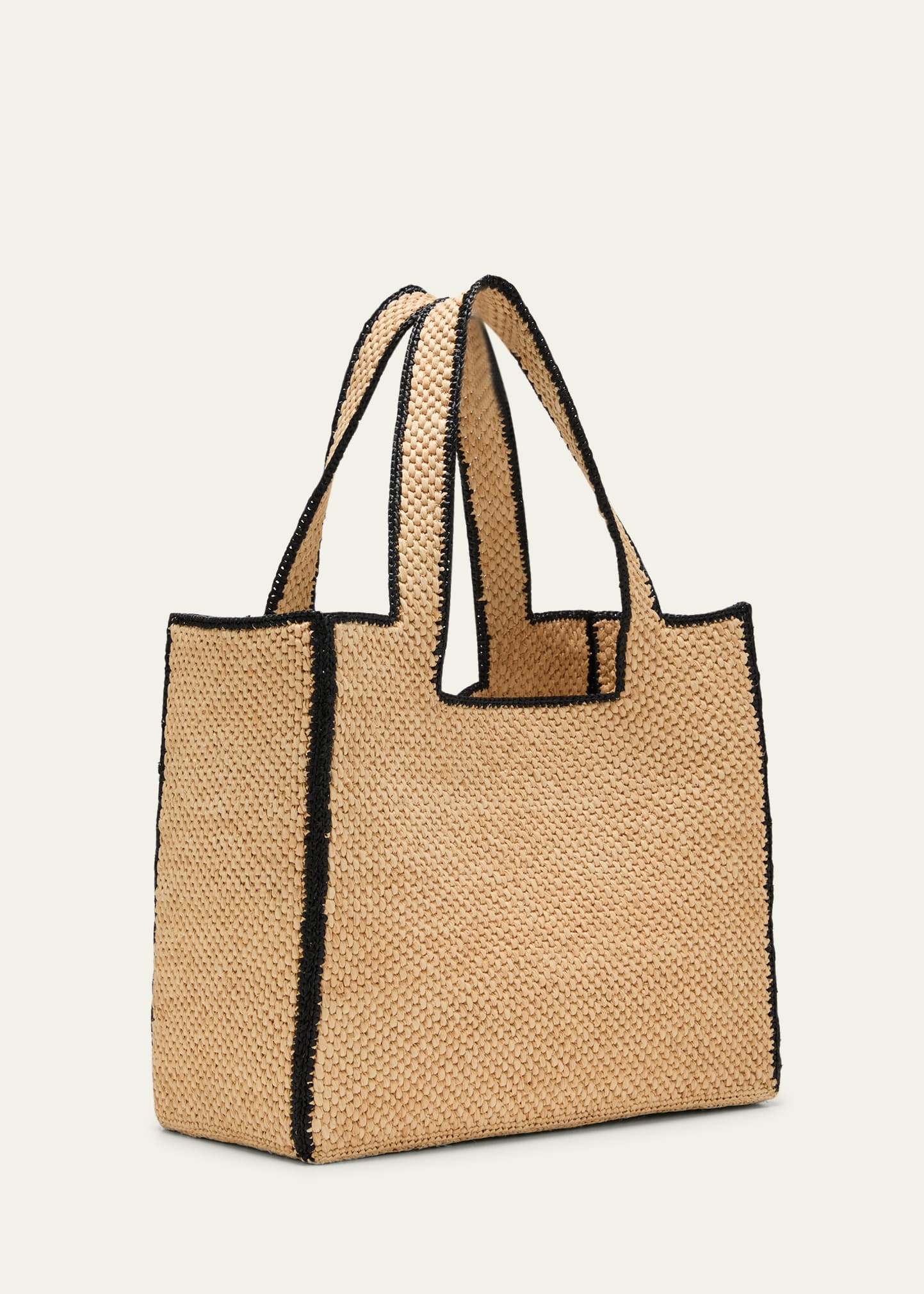 x Paula’s Ibiza Large Bicolor Raffia Tote Bag - 3