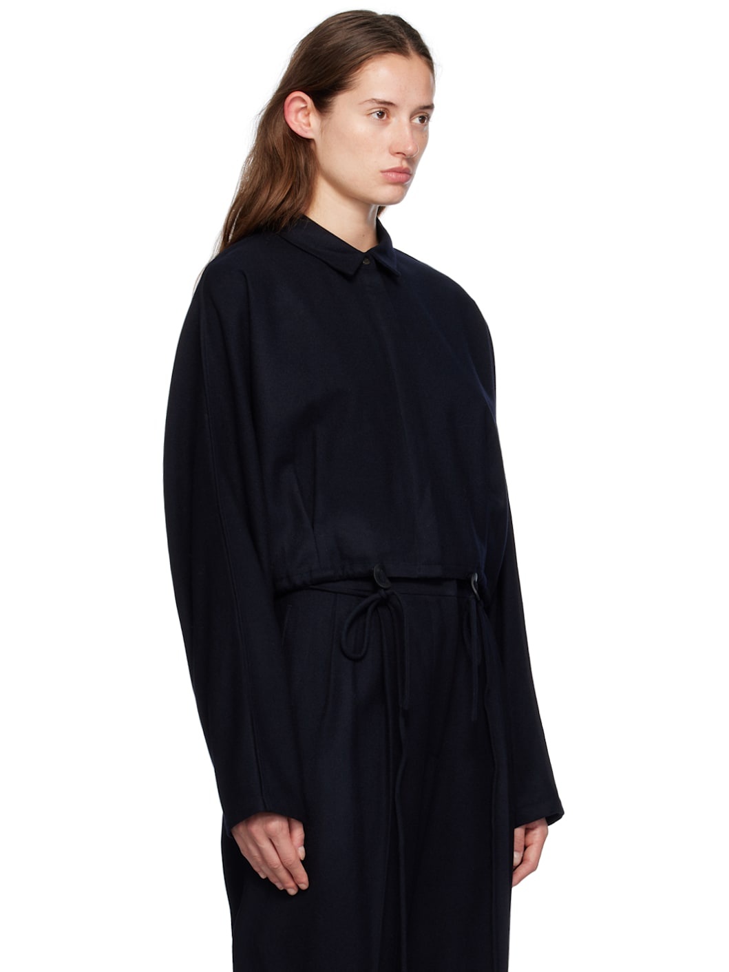 Navy Cropped Shirt - 2