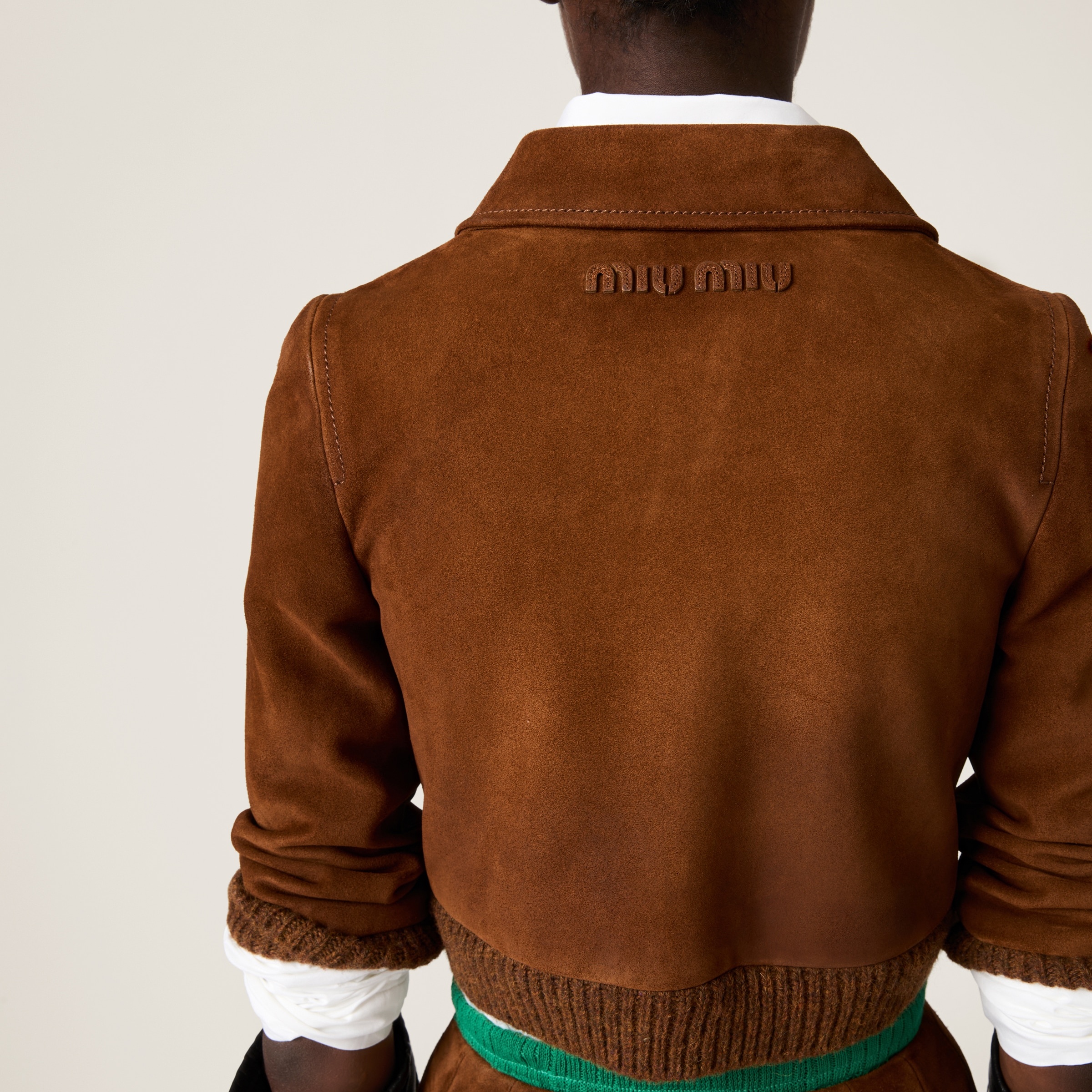 Cropped suede jacket - 5