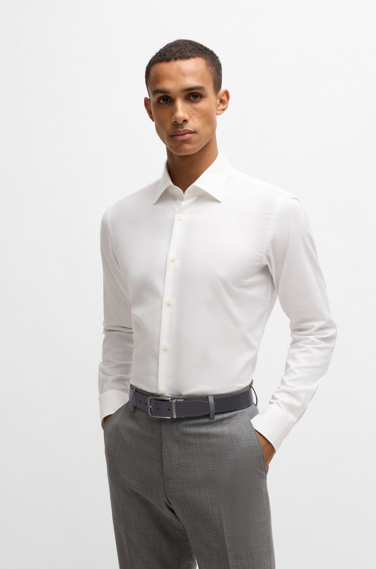 REVERSIBLE BELT IN GRAINED AND PLAIN LEATHER - 2