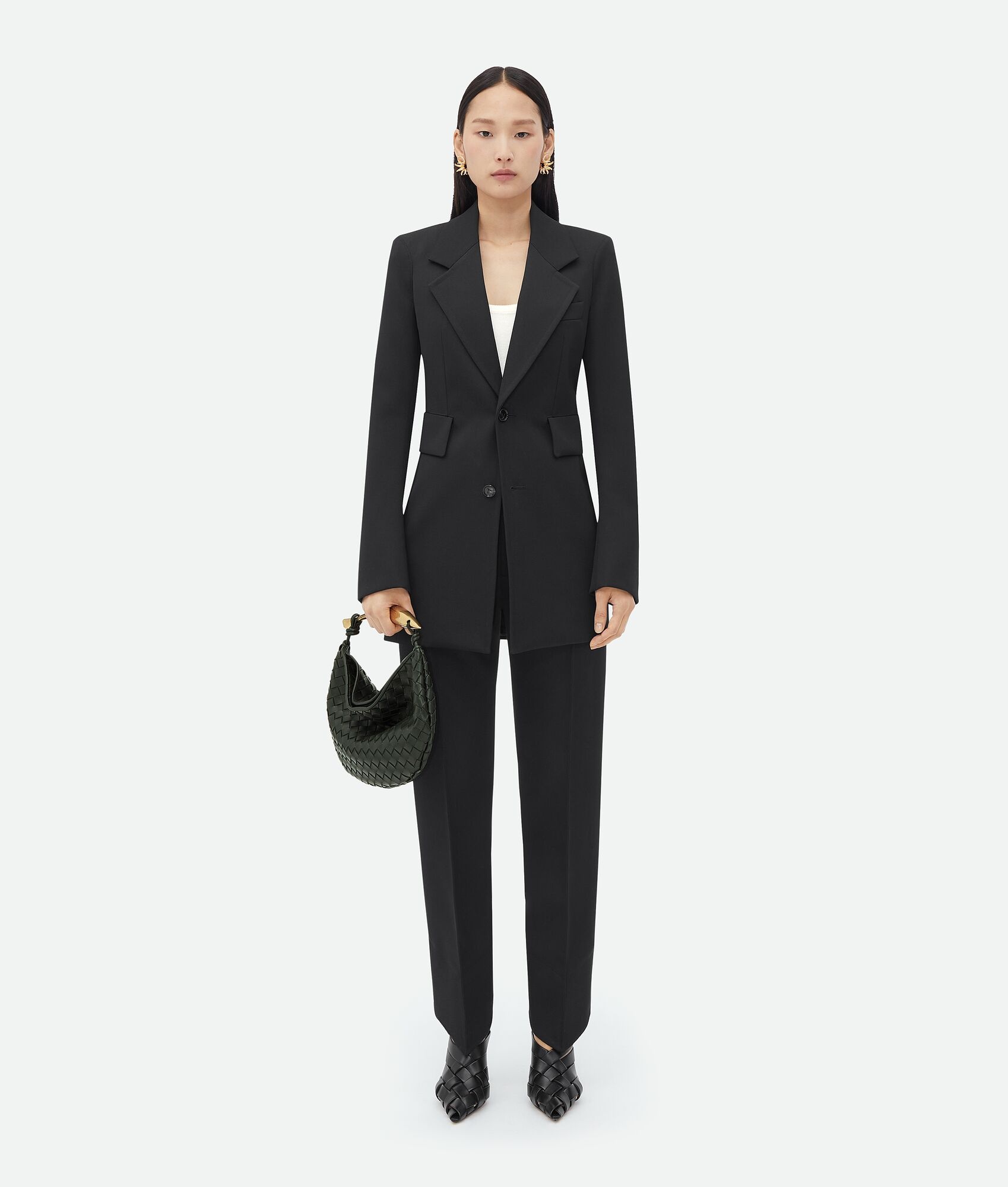 Curved Shape Wool Trousers - 4