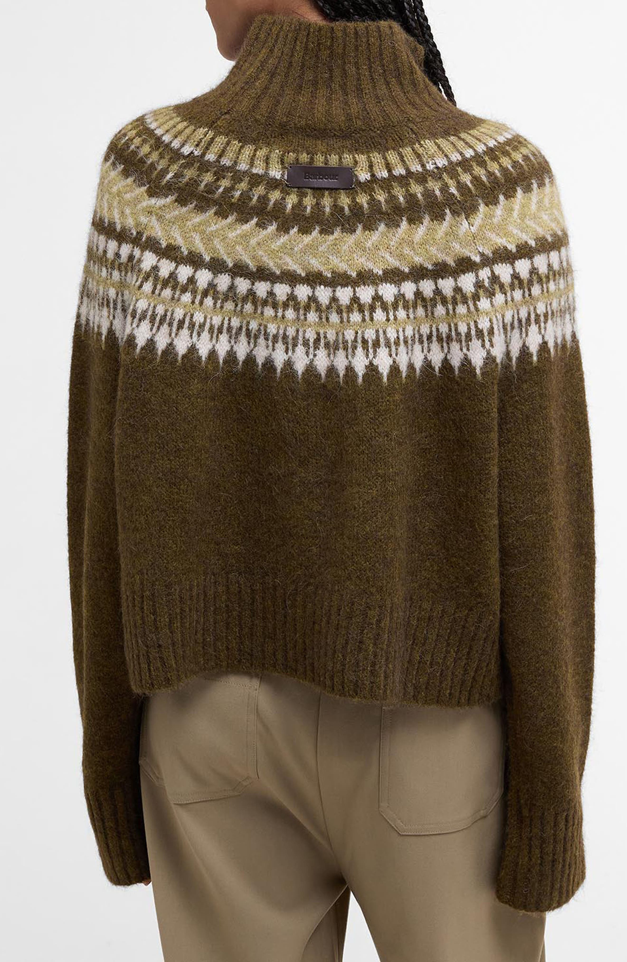Barbour Lorrie Fair Isle Wool & Alpaca Blend Sweater in Brown Multi at Nordstrom - 2