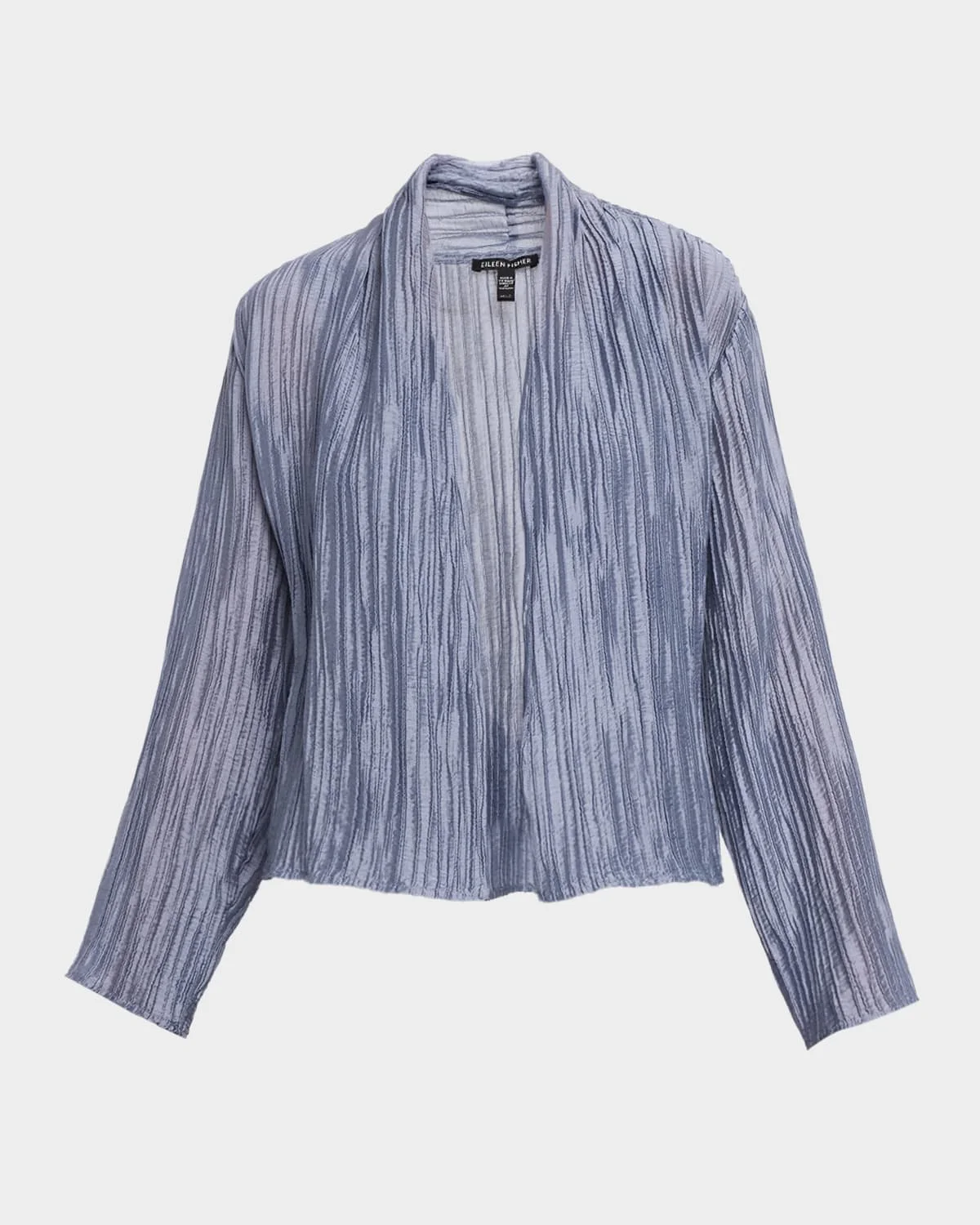 Shiny Crinkled Open-Front Jacket - 1
