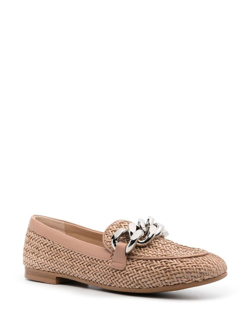 CASADEI chain-link woven loafers outlook