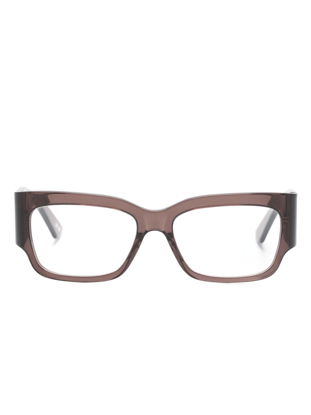 logo-engraved square-frame glasses - 1