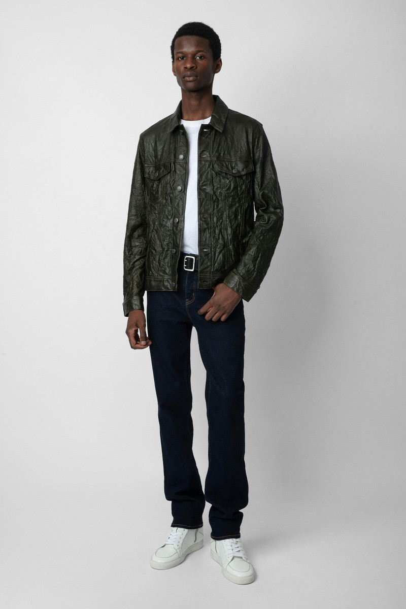 Zadig & Voltaire Base Crinkled Leather Jacket outlook