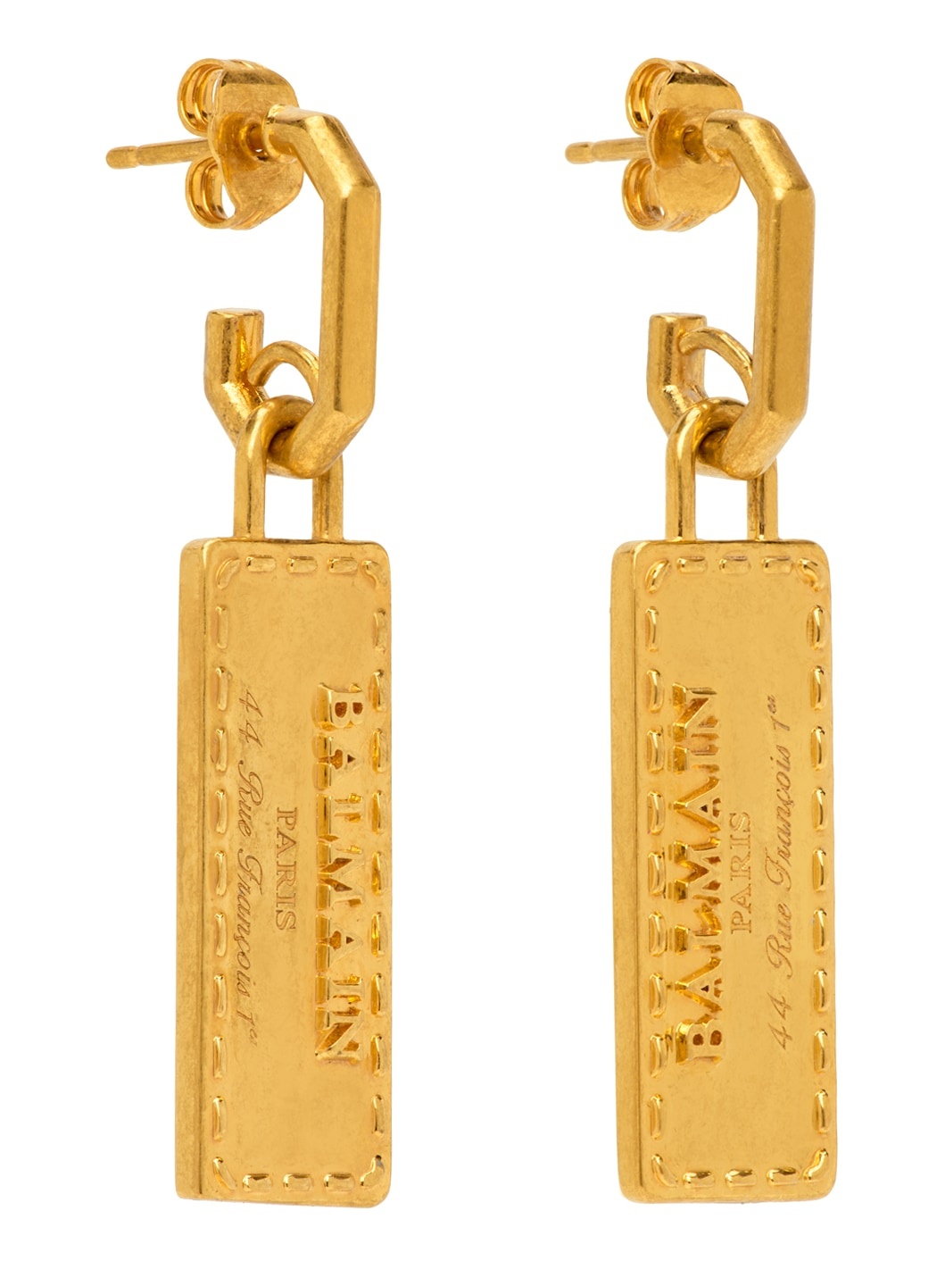 Gold Signature Tubular Earrings - 2