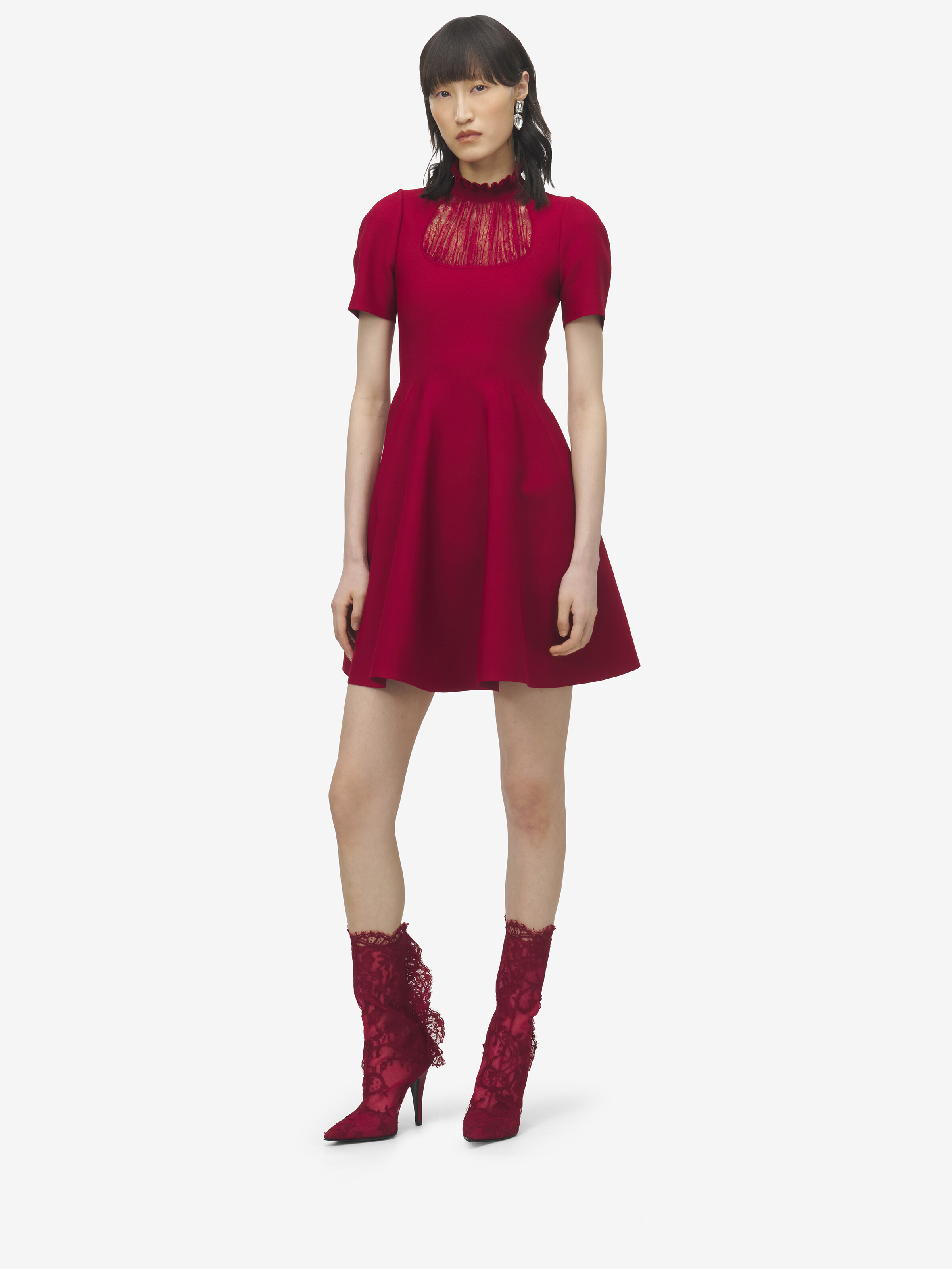 Lace Panel Mini Dress - 2