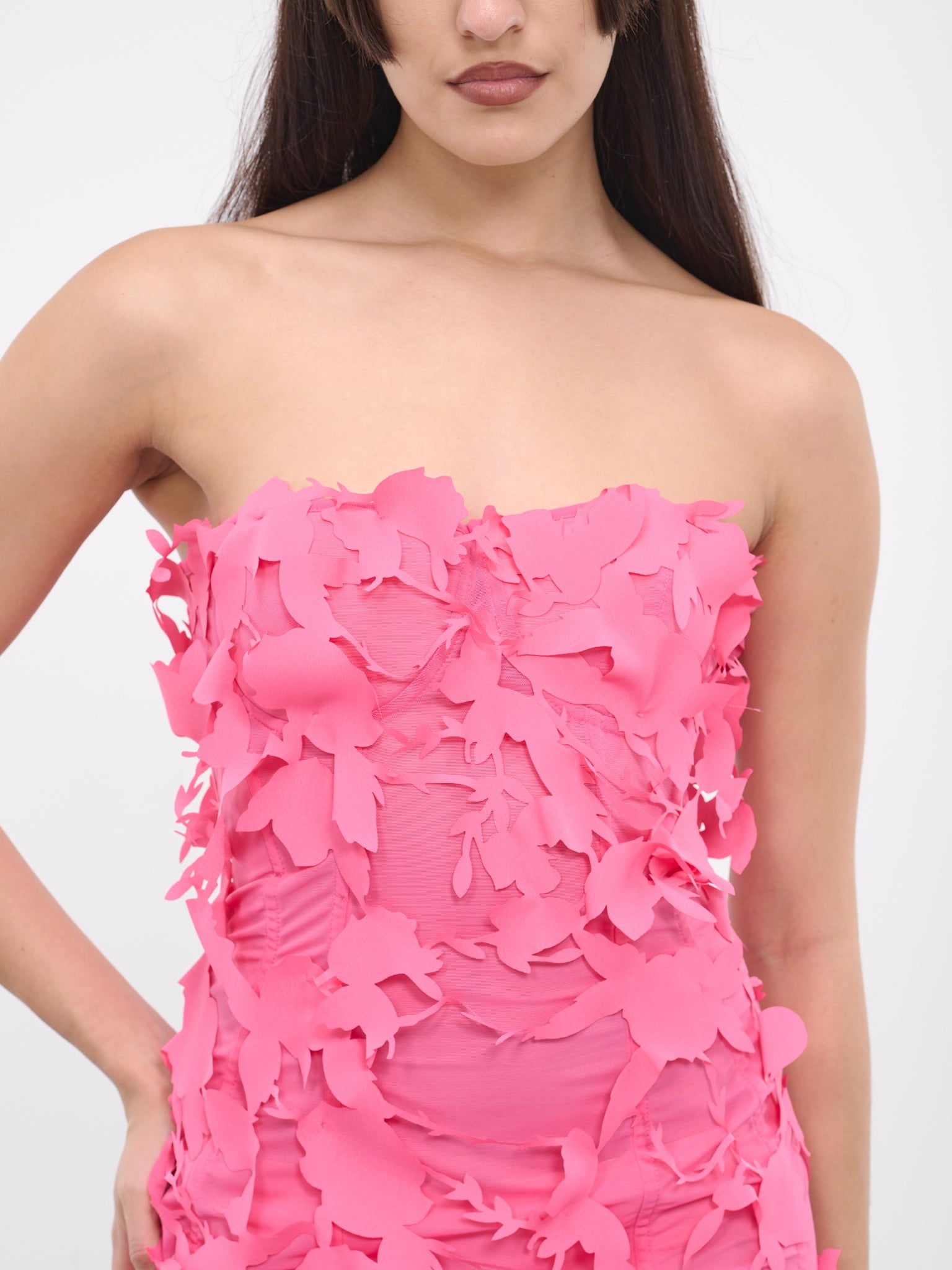 Laser-Cut Roses Corset Dress - 5