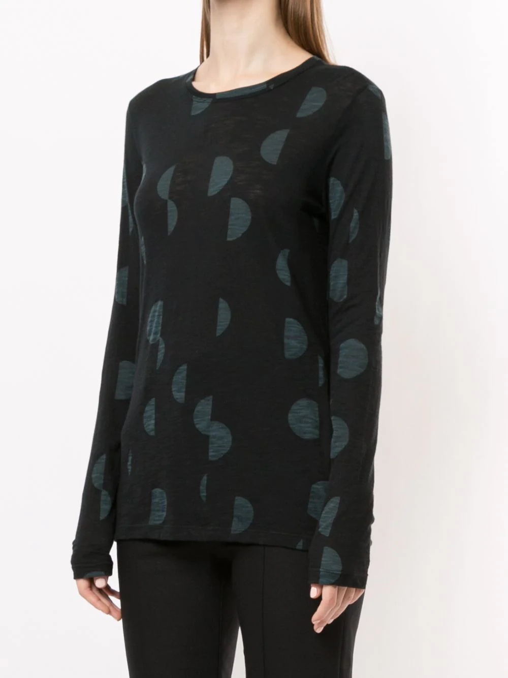 circle print long-sleeve top - 3