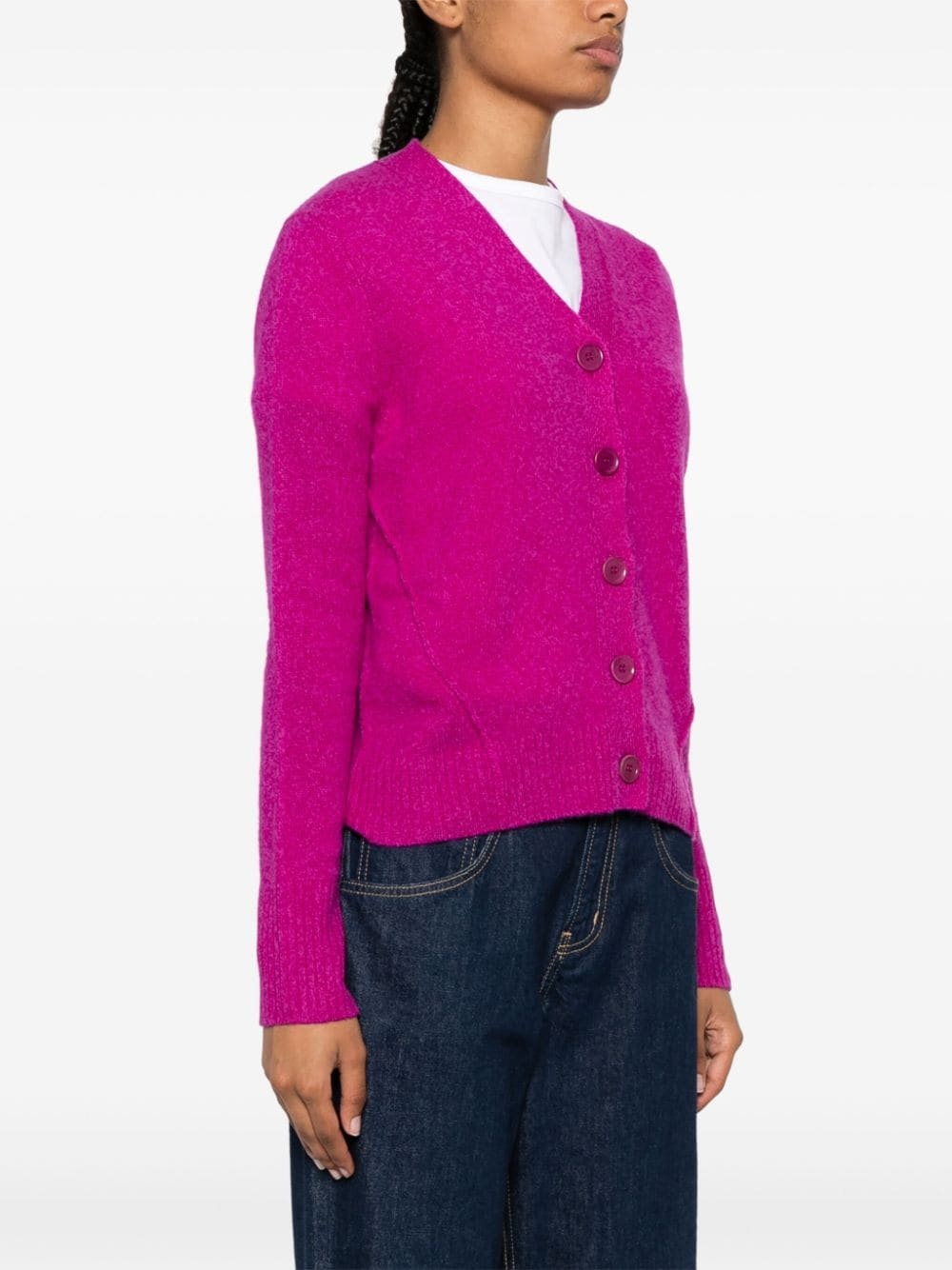 V-neck wool cardigan - 3