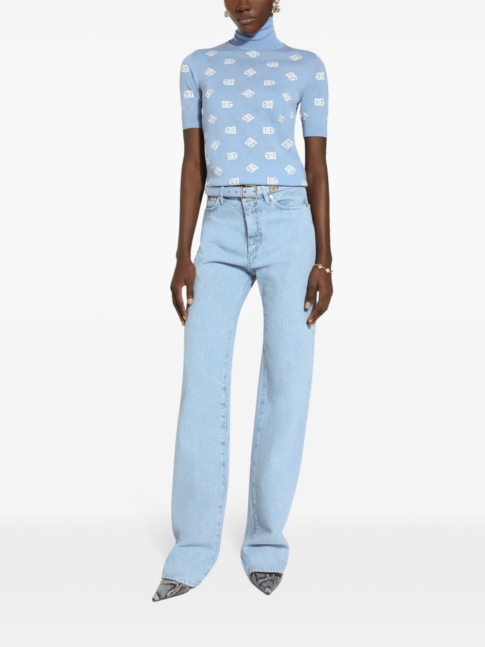 high-waisted slim-legged jeans - 2
