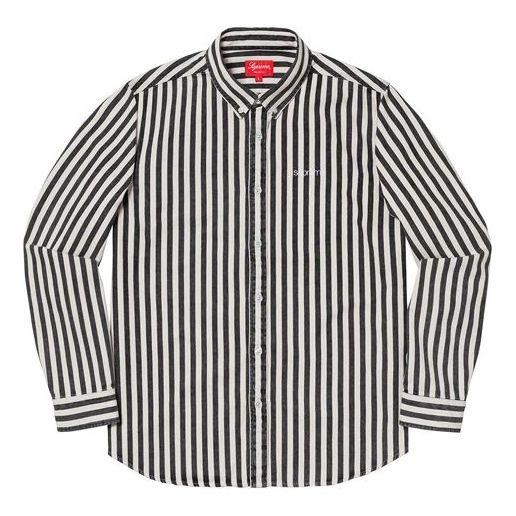 Supreme Denim Shirt 'Black Stripe' SUP-FW19-502 - 1