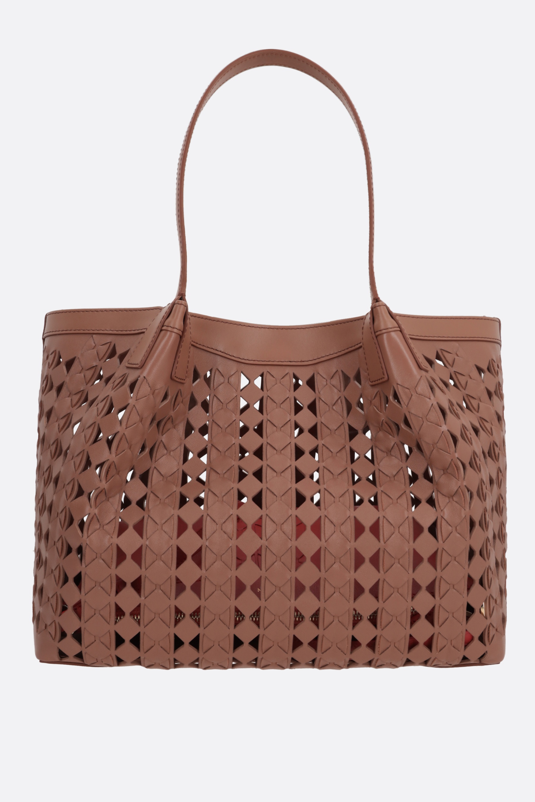 Serapian SECRET SMALL TOTE BAG IN MOSAICO SEE THROUGH NAPPA