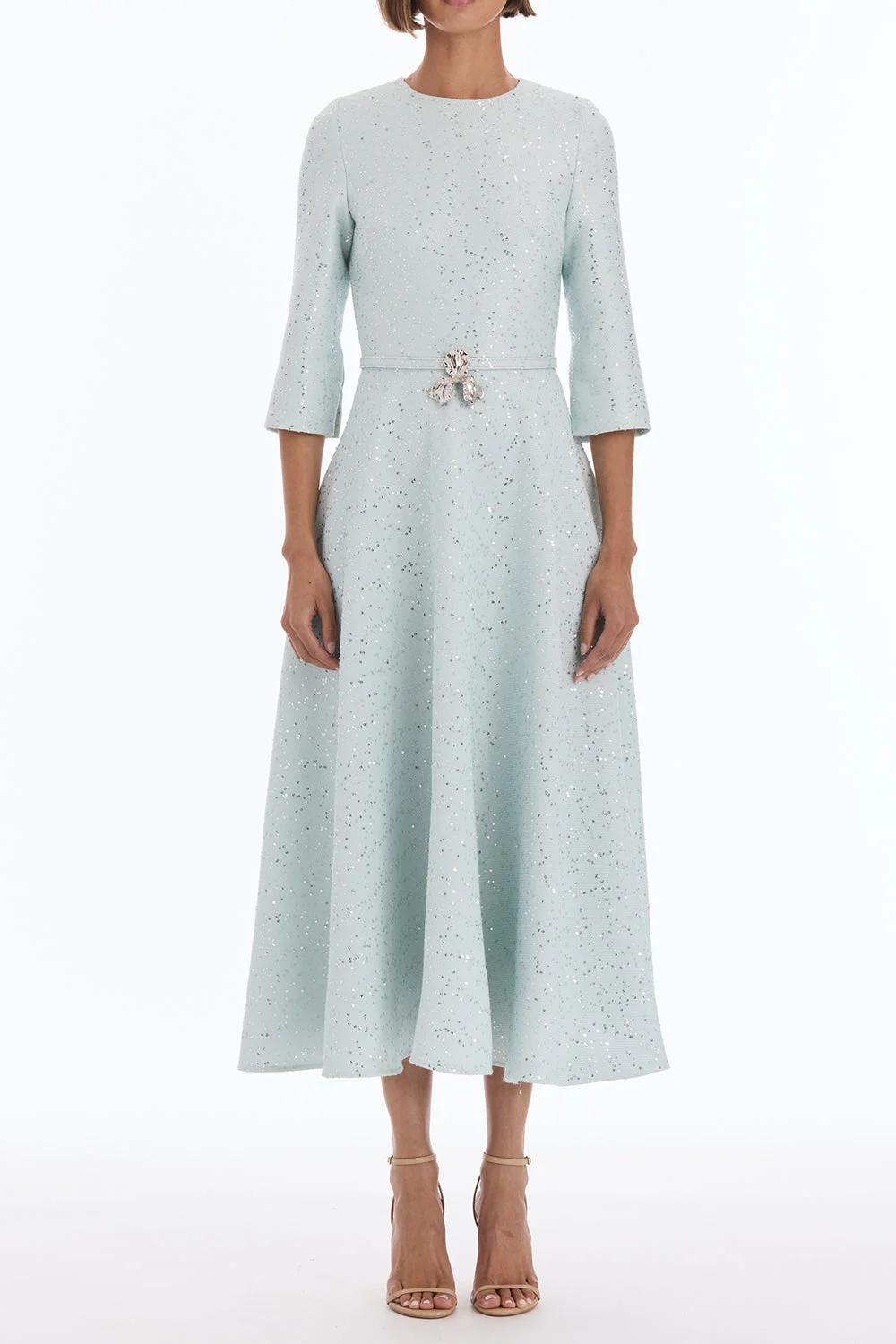 Midi Sleeve Sequin Tweed Day Dress - 1
