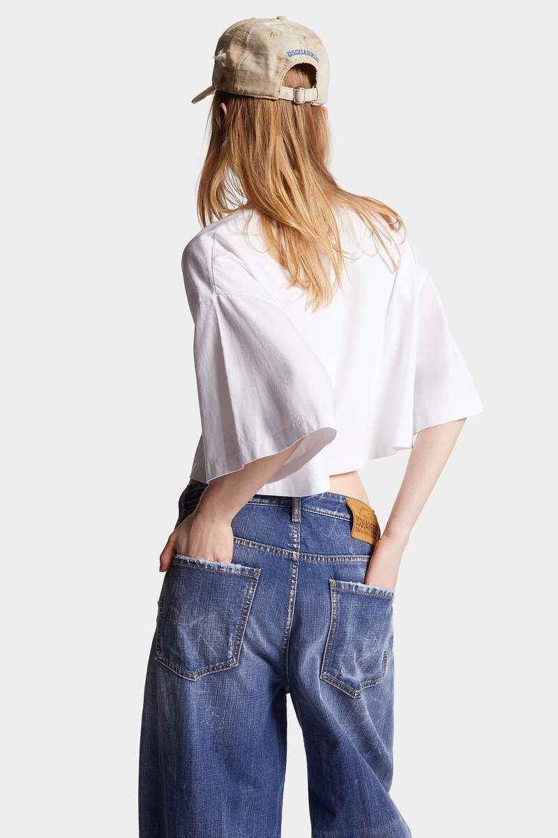 DSQUARED2 CROPPED OVERSIZE FIT T-SHIRT - 4