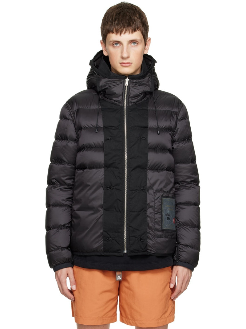 Black Hooded Reversible Down Jacket 1