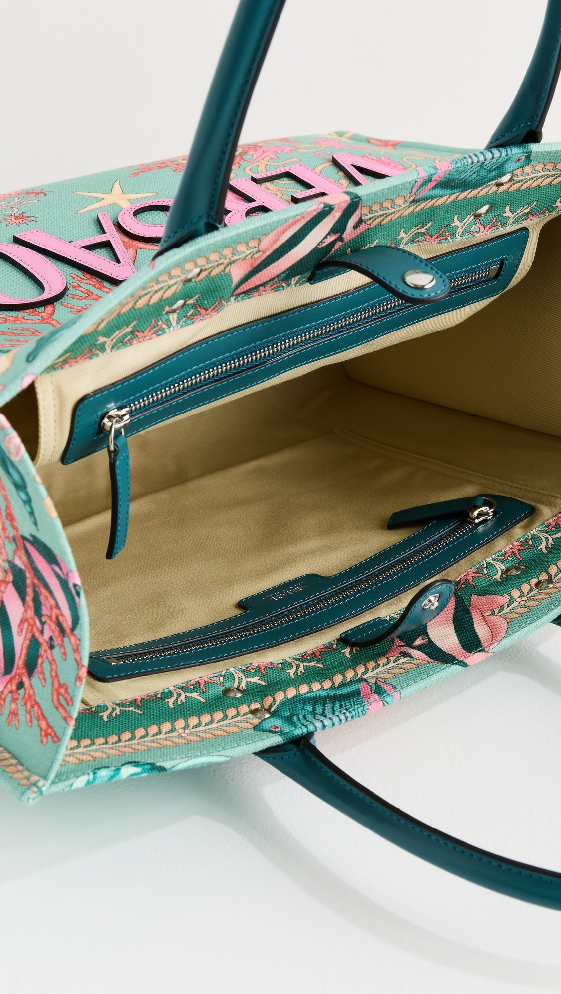 Tote Fabric and Calf Leather Bag - 5