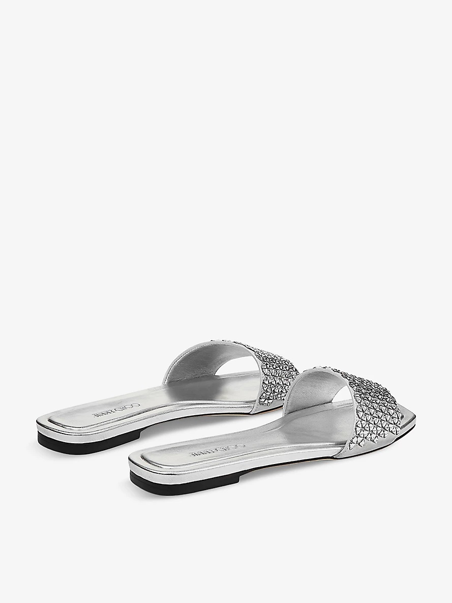 Clovis square-toe metallic-leather sandals - 4
