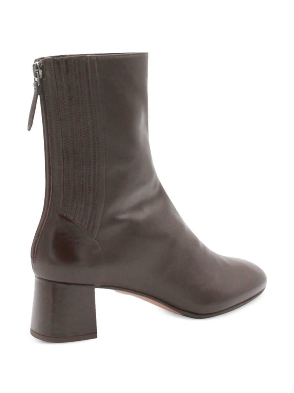 leather block-heel boots - 4
