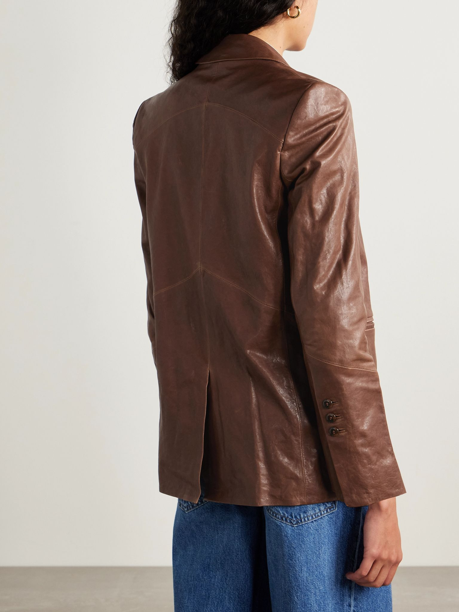 James leather blazer Tan - 4