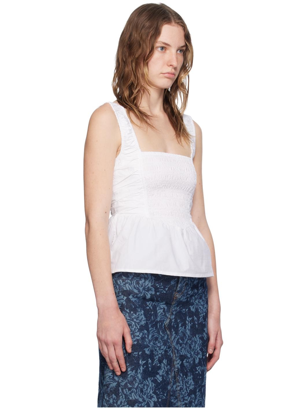 White Smock Strap Blouse - 2
