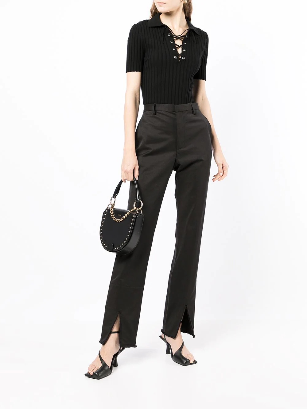 split fray-trim trousers - 2