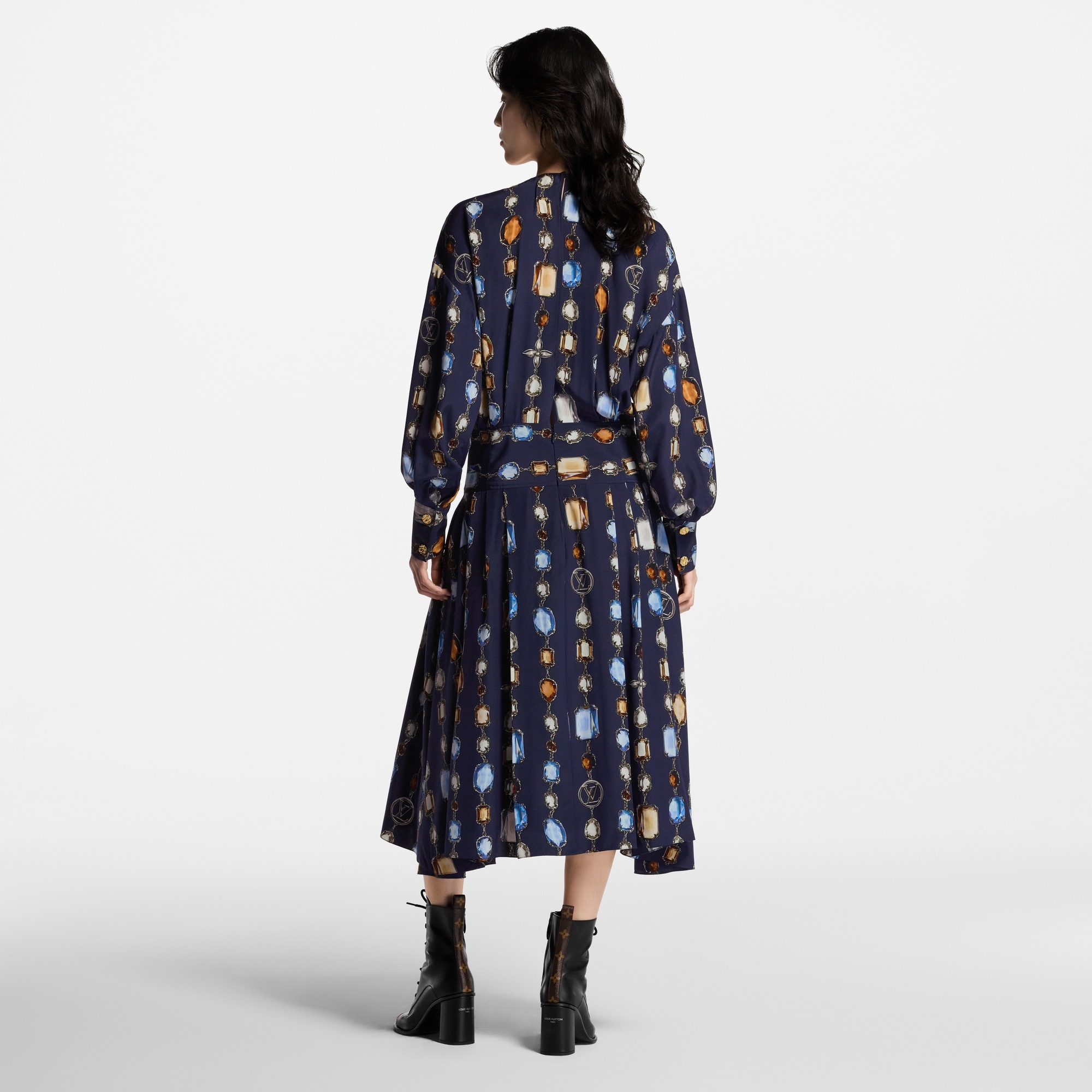 Long-Sleeved Necklace Dress - 5
