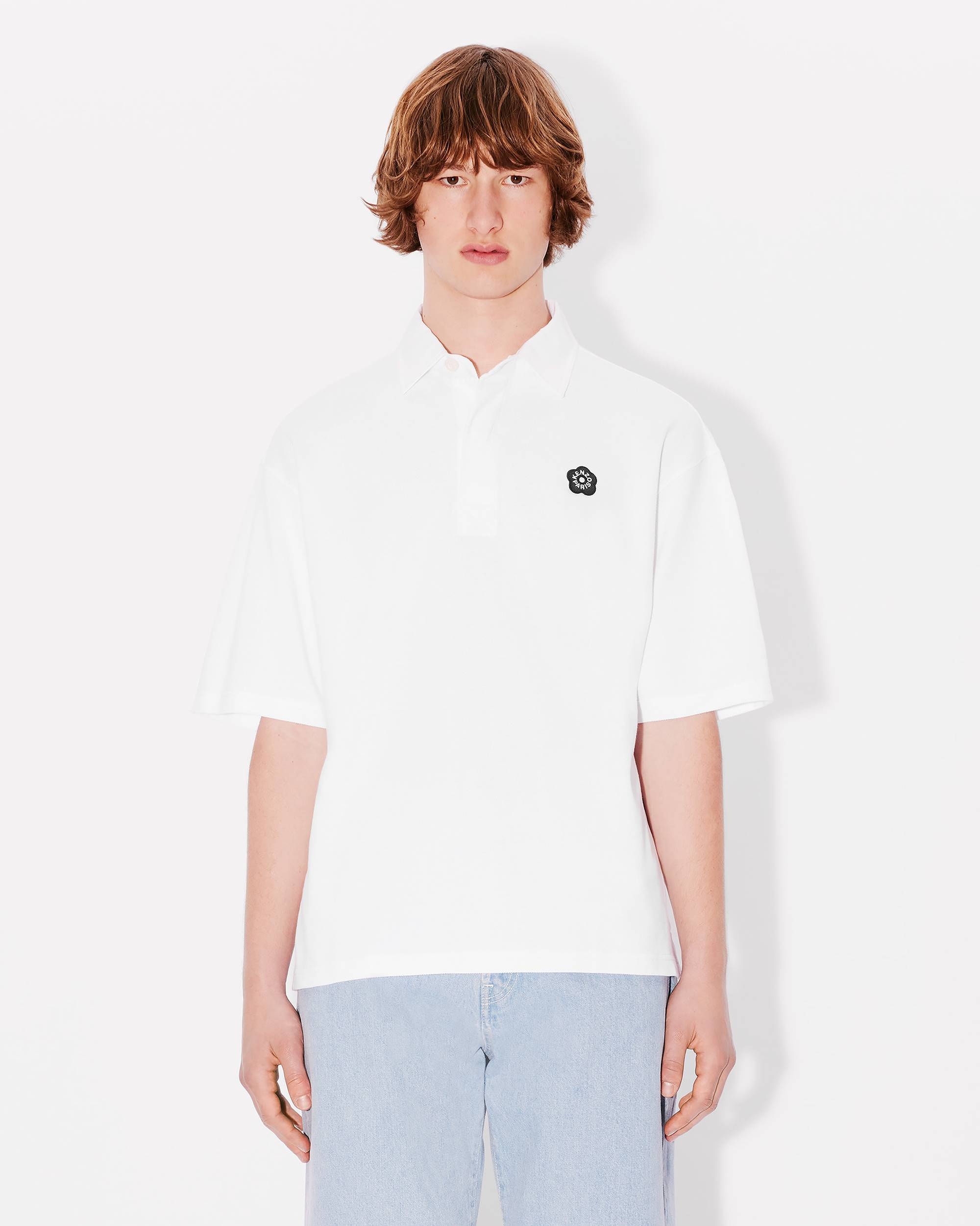 'Boke Flower 2.0' embroidered polo in organic cotton - 3
