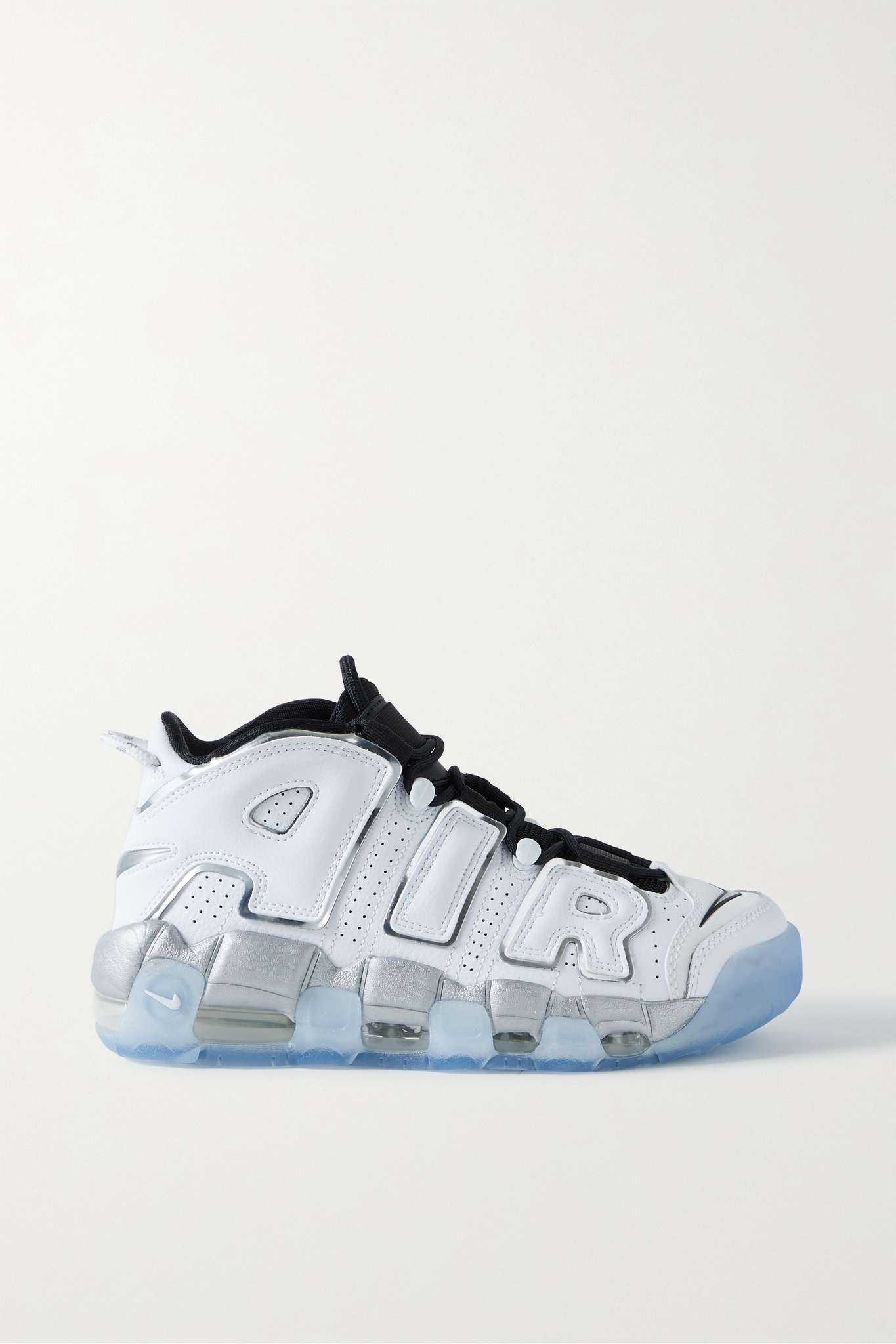 Air More Uptempo SE rubber-trimmed leather and mesh sneakers - 1