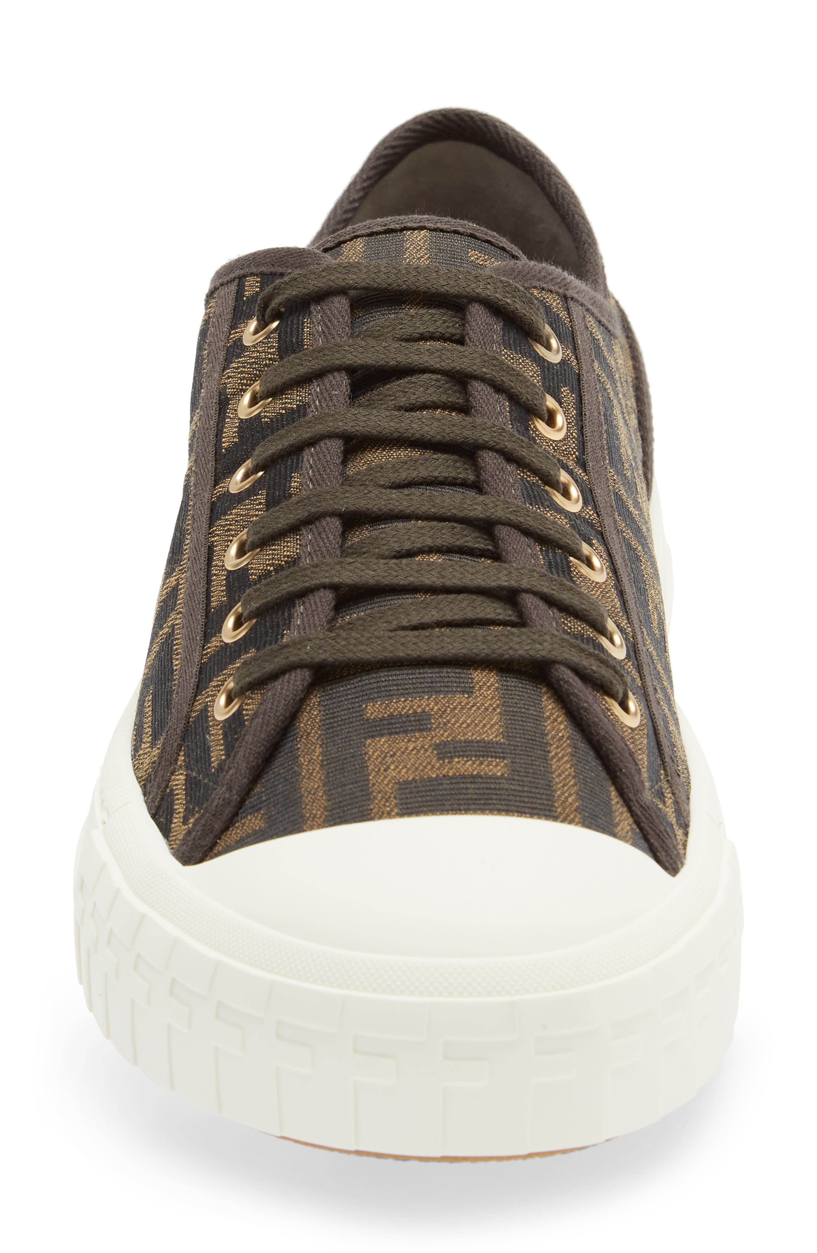 Fendi FF Domino Low Top Sneaker in Brown/Black at Nordstrom - 4