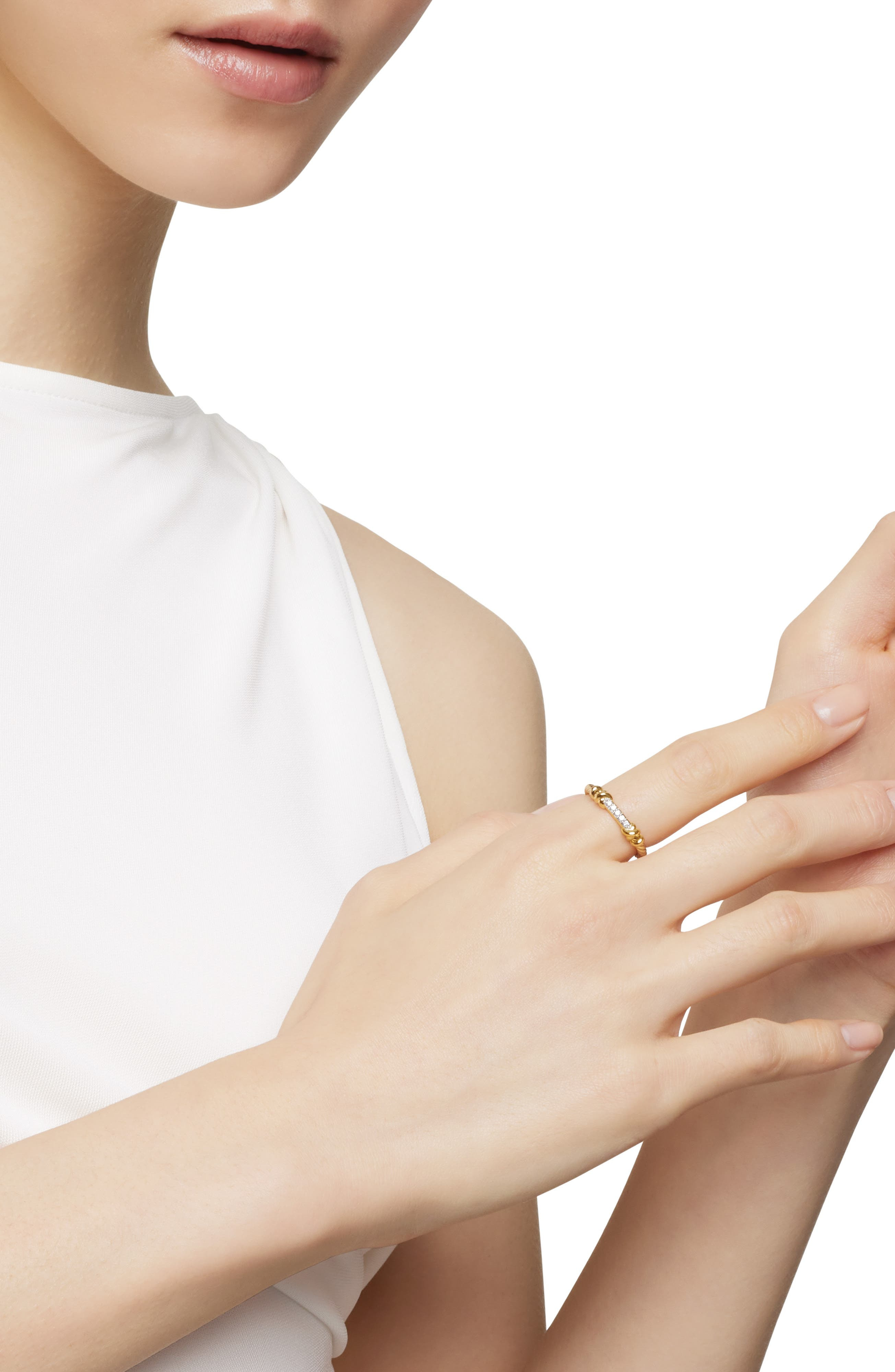 David Yurman Petite Helena Diamond Ring in Diamond/Yellow Gold at Nordstrom - 2