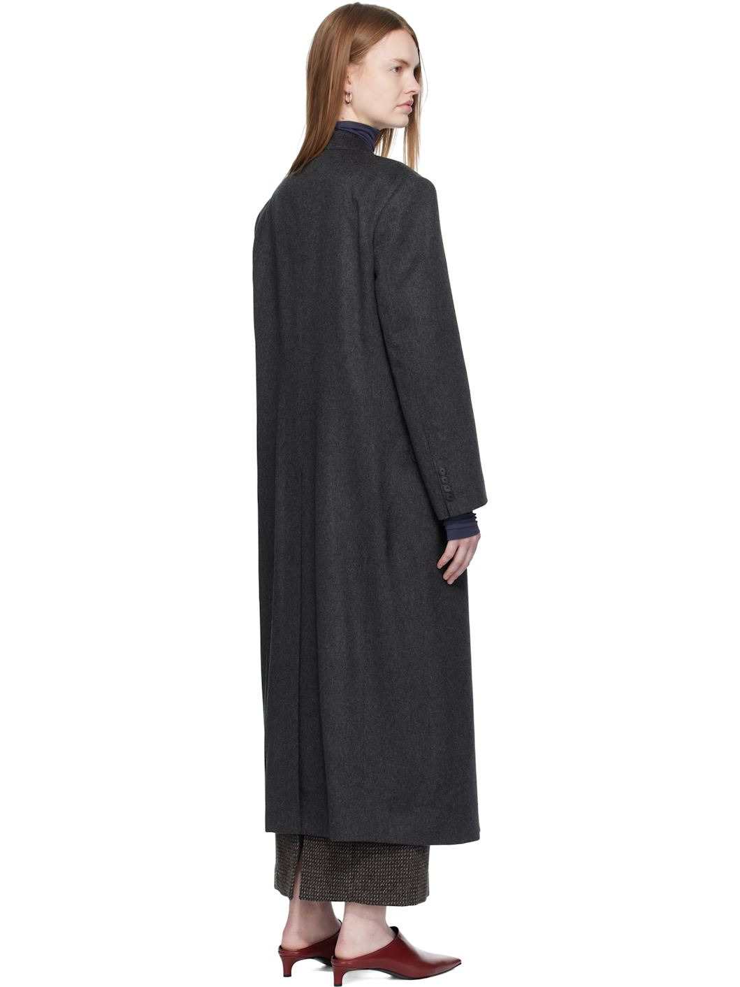 Gray Cashmere Moleskin Coat - 3