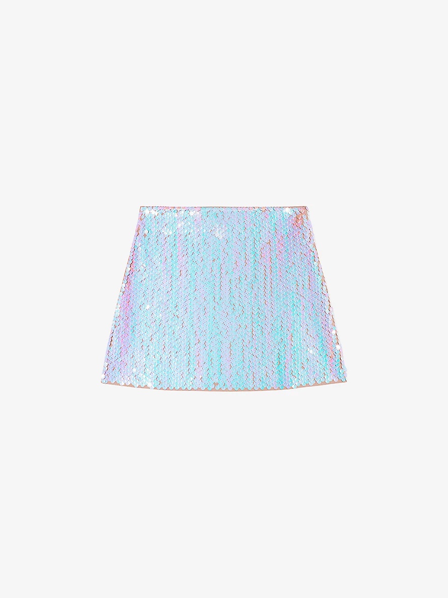 A-line sequin-embellished stretch-woven mini skirt - 1