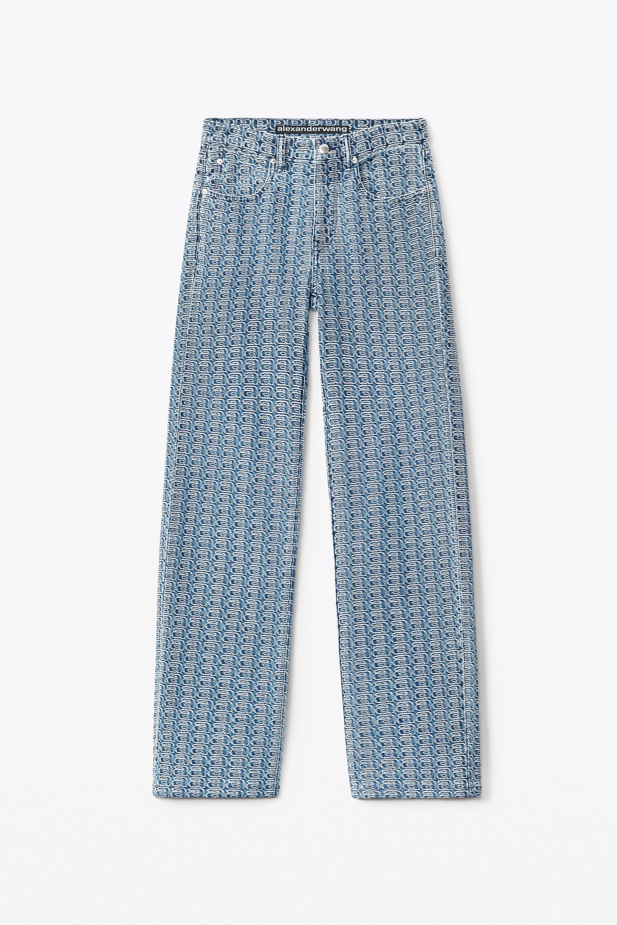 MID RISE JEAN IN LOGO JACQUARD DENIM - 1