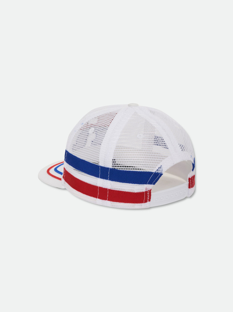 Rhude SPLIT PETROL LOGO MESH TRUCKER HAT outlook