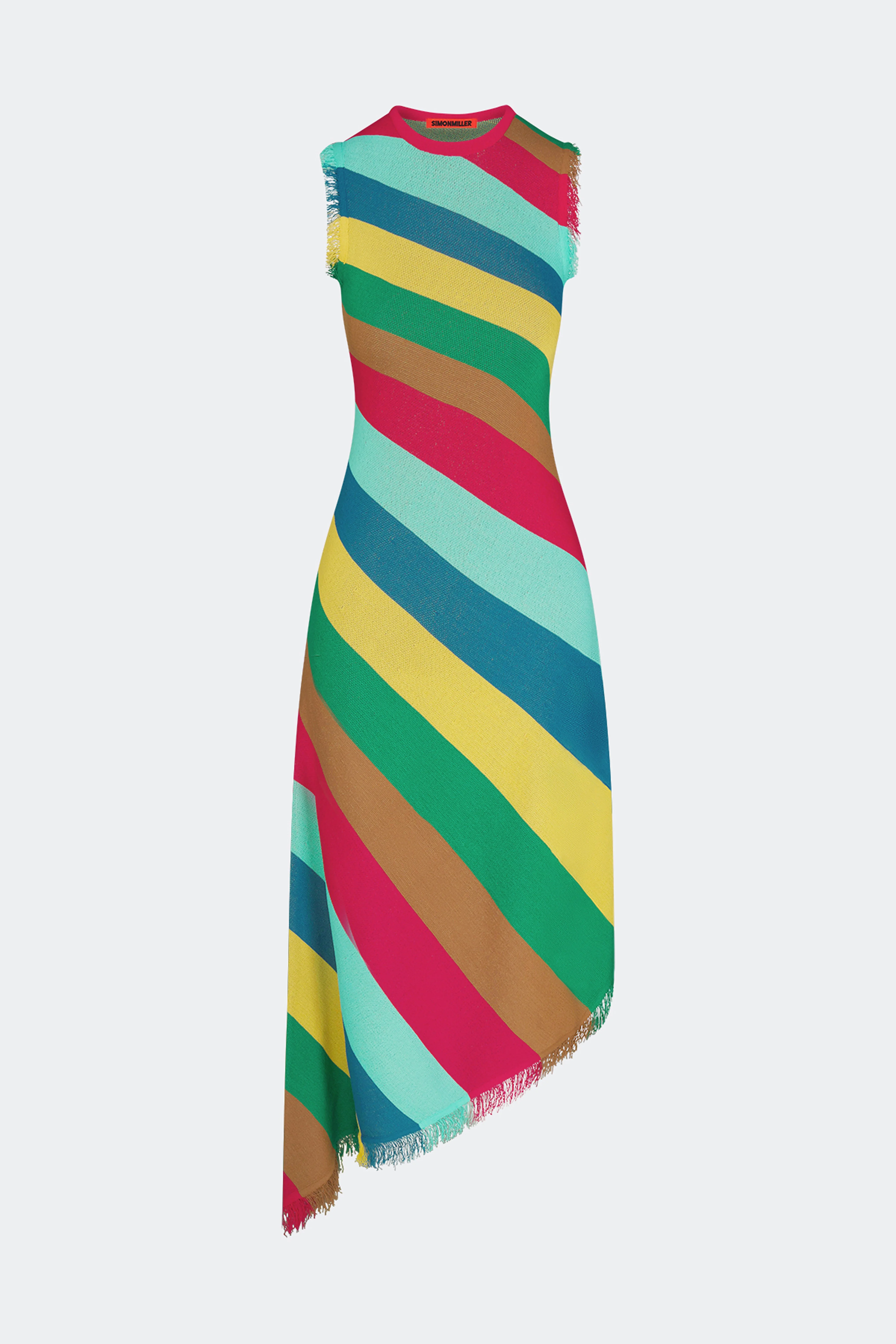 Elena Knit Dress In Vibrant Multi Stripe - 1