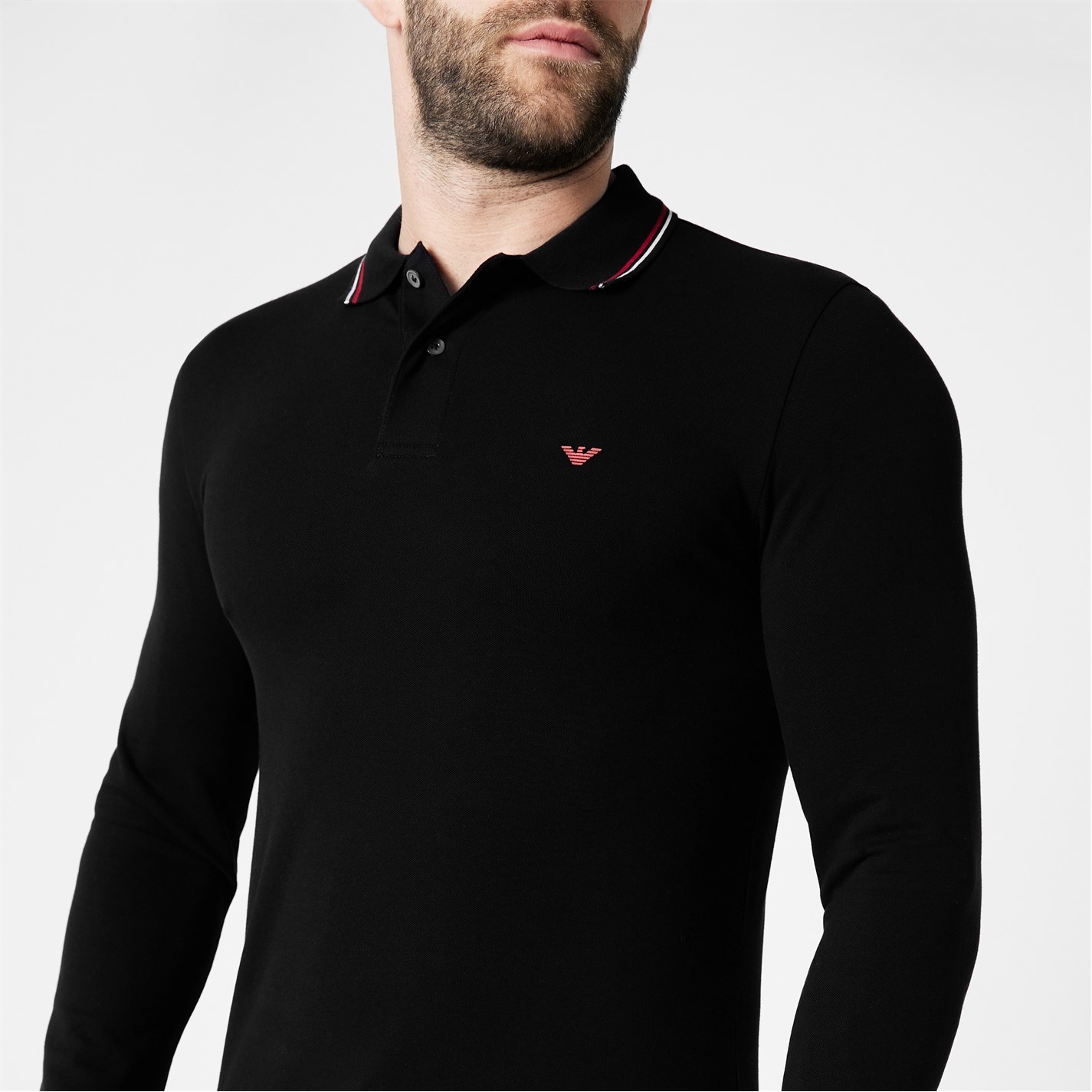 LONG SLEEVED TIPPED POLO SHIRT - 4