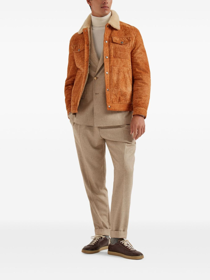 Brunello Cucinelli double-breasted houndstooth blazer outlook