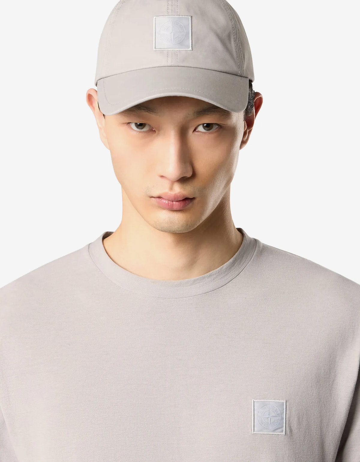 Stone Island Ghost Grey Compass Patch T-Shirt - 6