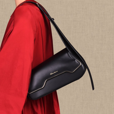 Santoni Black leather ThePluto bag outlook