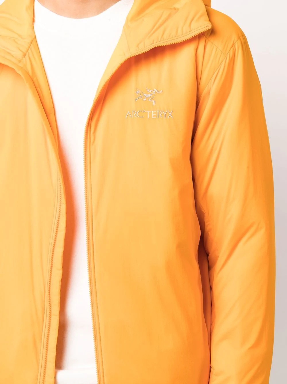 orange hooded zip-up jacket - 5