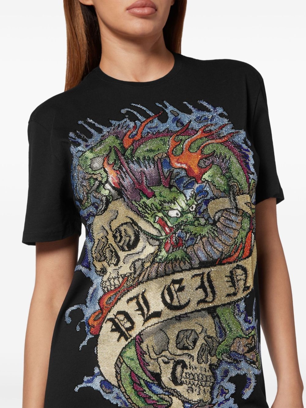 Tattoo crystal T-shirt dress - 5