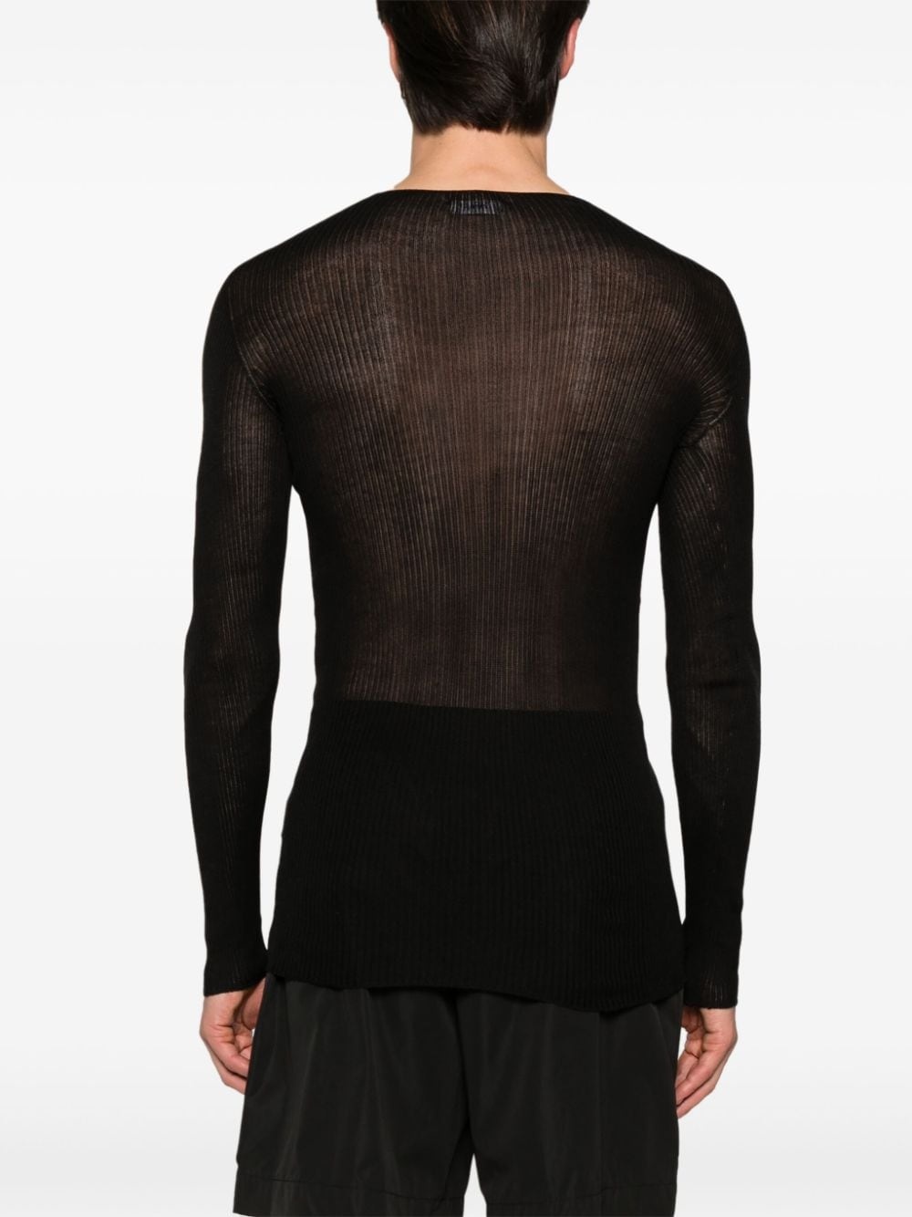 ribbed-knit silk jumper - 4