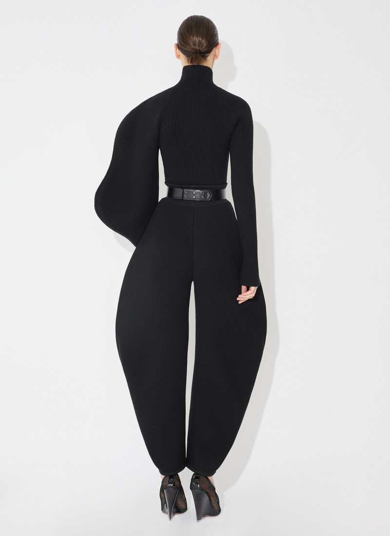 Alaïa ASYMETRIC SCULPTURAL RIB KNIT SWEATER outlook
