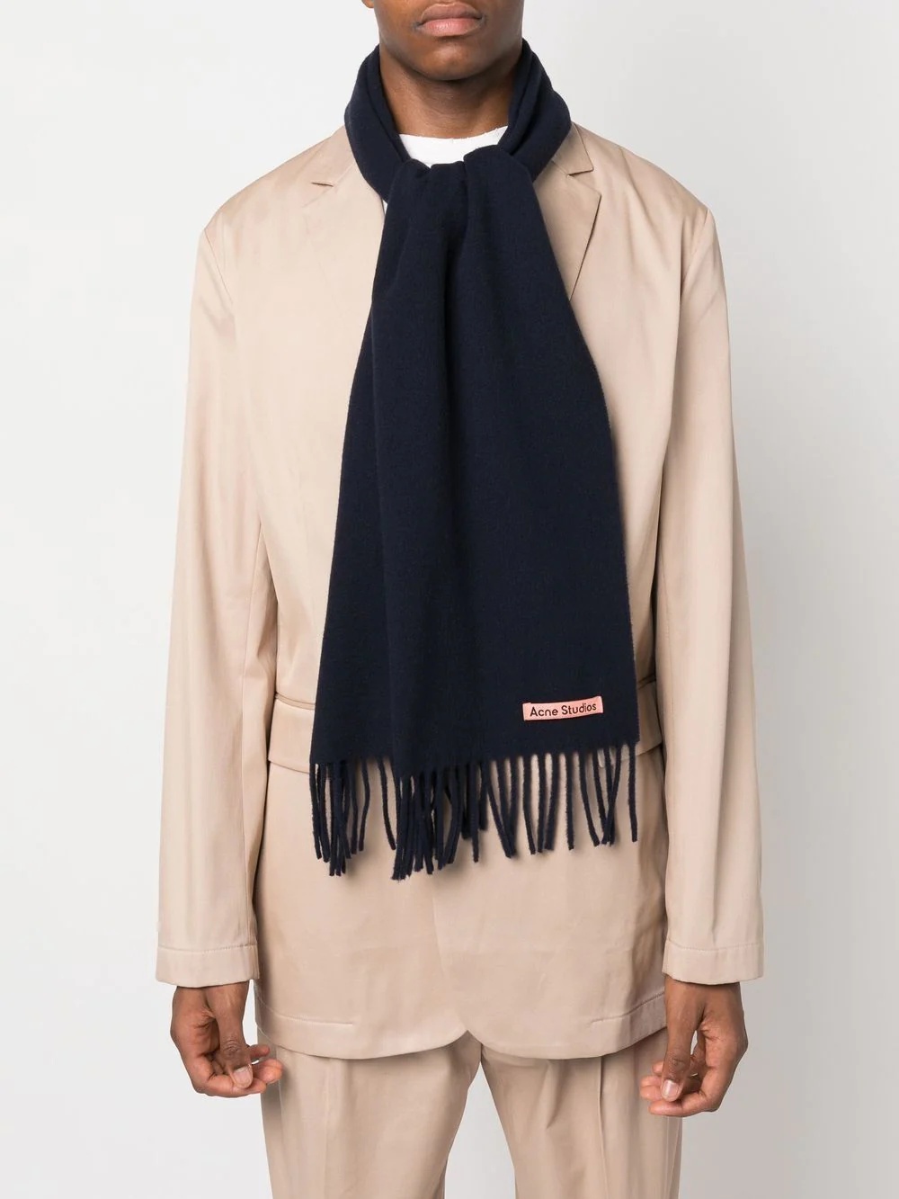 melange fringe-trim wool scarf - 2