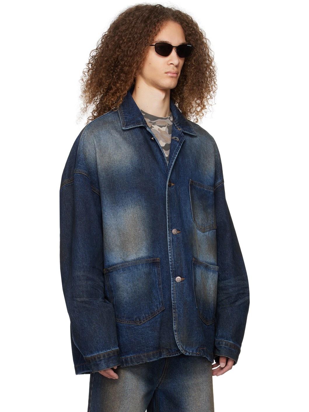 Navy Oversized Denim Jacket - 2